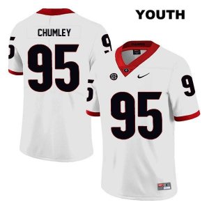 Youth Georgia Bulldogs NCAA #95 Noah Chumley Nike Stitched White Legend Authentic College Football Jersey KGS3554JU